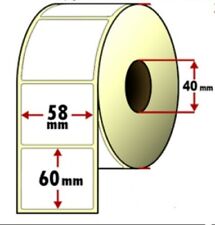 20 Rotolo da 750 etichette adesive mm 58x60 Carta termica adesiva anima 40