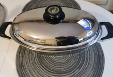 Padella ovale AMC, altezza 6 cm, usata in buone condizioni, con coperchio alto