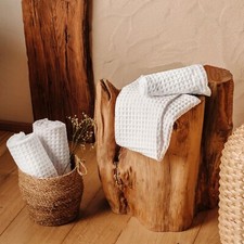 Asciugamano Tris Ospite Telo Bagno Nido d'Ape Puro Cotone 100% Morbido Soffice