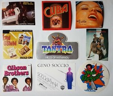 Blocco 9 ADESIVI STICKERS VINTAGE DISCO MUSIC Kool Gibson Soccio no 45 33 giri