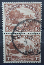 SUD AFRICA  1927 MOTIVI LOCALI 4 P. COPPIA VERTICALE TIMBRATA USED (C.10)