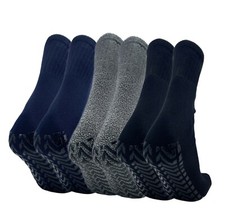 3 PAIA CALZE CALZINI ANTISCIVOLO UOMO  DI SPUGNA TG UNICA MADE IN ITALY GOMMATE 