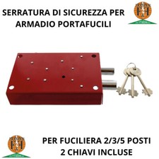 SERRATURA DI SICUREZZA PER ARMADIO PORTAFUCILI per 2/3/5 posti UNIKO