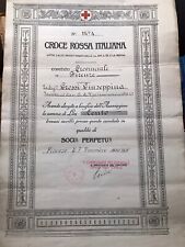 Diploma croce rossa socia perpetua 1939
