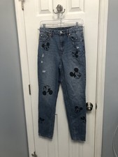 Jeans Disney Topolino Diviso H&M Donna 8 Mamme Caviglia Alta Stampa All Over