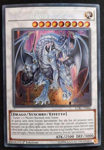 Drago argento occhi azzurri - drago,