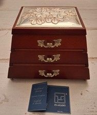 CASSETTIERA PORTAGIOIE ITS CM14X17 IN LEGNO E ARGENTO A 3 CASSETTI CON SPECCHIO