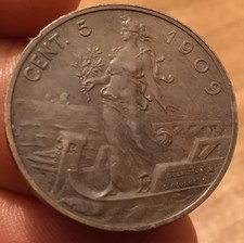 Moneta 5 Centesimi 1909 Prora