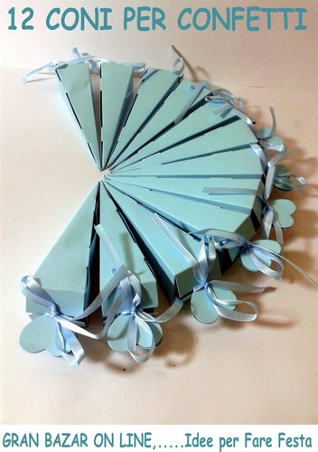 Coni cartoncino azzurro - 12,