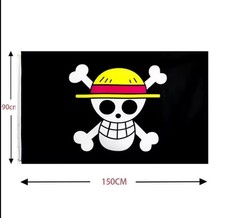 ONE PIECE FLAG BANDIERA PIRATI BANNER cm 90x150