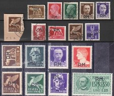 1943 P M POSTA MILITARE LOTTO 18 BOLLI NUOVO e USATO