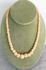 COLLANA OSSO LAVORATO NECKLACE with spheres in hand carved BONE 1960s
