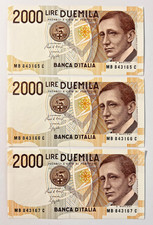 ITALIA TRE BANCONOTE 2000 LIRE