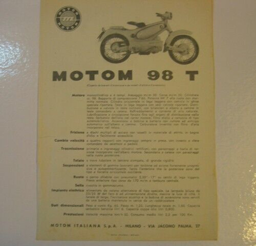Brochure moto motom 168 - moto, 98