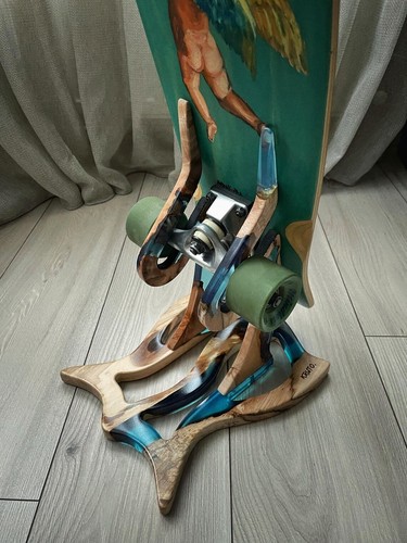 Skateboard stand wooden - skateboard,