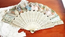 VENTAGLIO ANTICO - EVENTAIL-Antike Fächer-ANTIQUE HANDPAINTED FAN-オールドファン