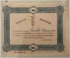 GENOVA 1 DOLLARO ALLA PATRIA BANCONOTA CARTAMONETA DONAZIONE A.IV° 1926 PNF