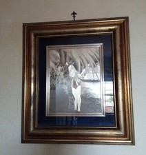 Incisione Su Lastra Di Argento 925 Platinato E Brunito Dal Peso In Grammi Di 250