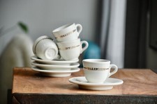 4x ACF Valentino caffè espresso parete spessa vintage porcellana Italia