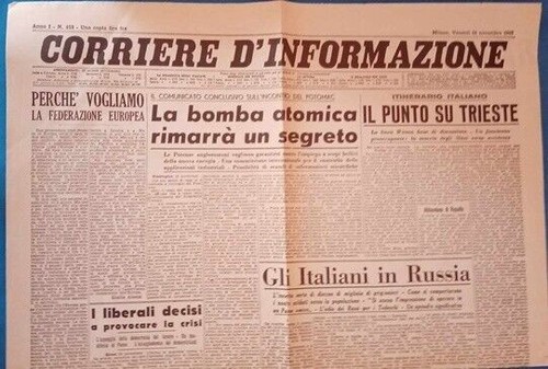 Giornale prima pagina - pagina, corriere