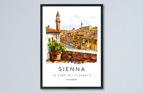 Poster acquerello siena - poster, italia