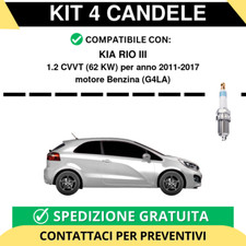 KIT 4 CANDELE per KIA RIO III 1.2 CVVT 62 kw anno 2011-2017