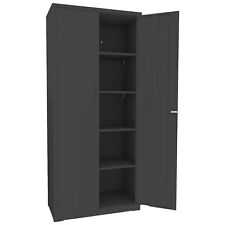 Armadio armadietto in metallo multiuso doppia anta 5 ripiani regolabili nero