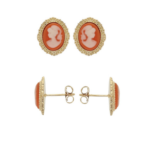 Orecchini pulci cameo rosso - orecchini,