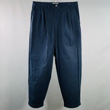 Pantalone casual MERZ B. SCHWANEN taglia L cotone navy plissettato