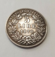 5 LIRE del 1870 - Stato Pontificio - copia dell'originale