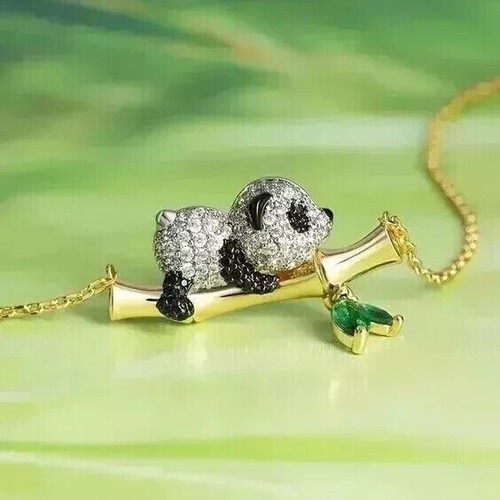 Ciondolo panda carino diamante