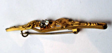 broche ancienne barrette art déco couleur or cristal diamant bijou vintage 1830