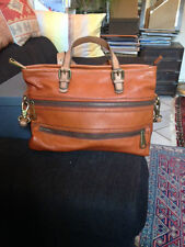 FOSSIL ORIGINALE BORSA PELLE  MANO TRACOLLA ARANCIONE 