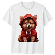 Felpa con cappuccio rossa cane