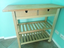 Mobile  con Ripiani, Ruote 100x43x90cm Legno Rustico