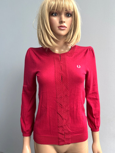 Cardigan fred perry rosso - cardigan,