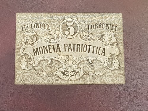 Banconota lire correnti 1848 - banconota, 5