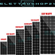 PANNELLI SOLARE PER FOTOVOLTAICO DA 50W 100W 200W 250W 320W 550W MONOCRISTALLINO