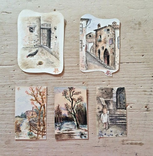 Lotto acquarelli carta - su,