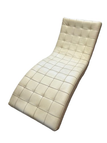 Chaise longue pelle bianca - pelle,