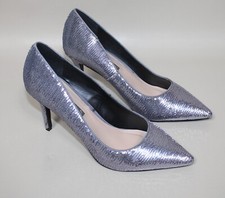 Scarpe da festa Dorothy Perkins Ezzy peltro tacco corte UK 7 EU 40 punta glitter