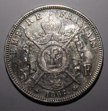 Francia 5 franchi 1867
