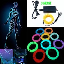 Tubo luminoso al NEON con batterie per azionarlo in 10 colori lungo 3 Metri