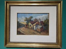 Olio su cartone pressato firma