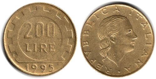 Italia 200 lire 1995 - 200, lire,