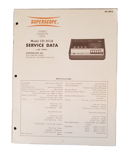 Superscope 301a stereo - superscope, cd-301a