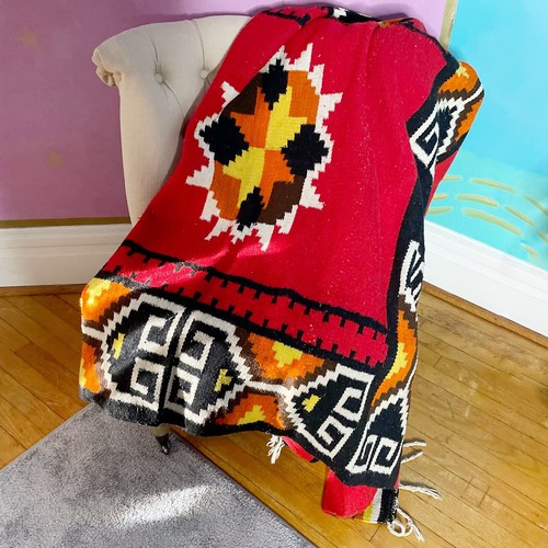 Vintage coperta tessuto frange