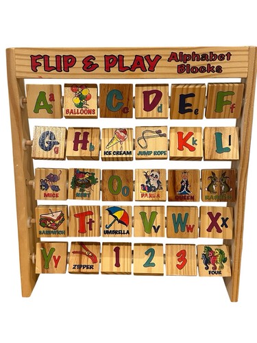 Blocchi alfabeto legno - in, flip