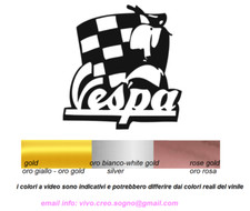 ADESIVO STICKERS AUTO MOTO CLUB CASCO VESPA COLORE ORO SILVER GOLD 