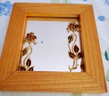 Quadrettoin Legno   Con Specchio In Vetro Lavorato  Decoupage Vintage 